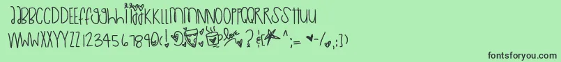 Cuteasabutton Font – Black Fonts on Green Background