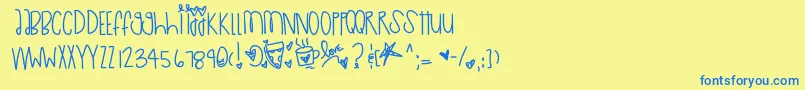 More about Cuteasabutton Font Cuteasabutton Font – Blue Fonts on Yellow Background