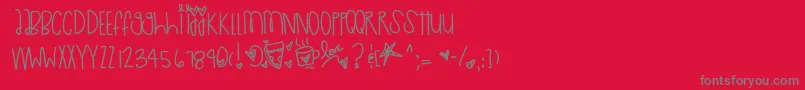 fuente Cuteasabutton – Fuentes Grises Sobre Fondo Rojo