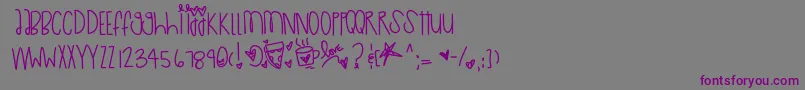 Cuteasabutton Font – Purple Fonts on Gray Background
