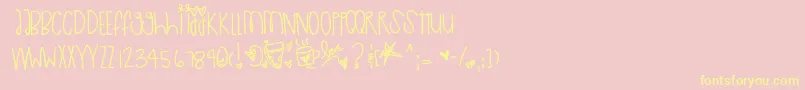 Cuteasabutton Font – Yellow Fonts on Pink Background