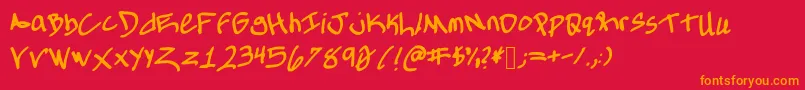 Allthingstone Font – Orange Fonts on Red Background