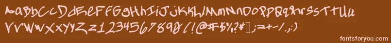 Allthingstone Font – Pink Fonts on Brown Background