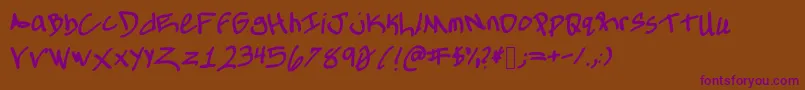 Allthingstone-Schriftart – Violette Schriften auf braunem Hintergrund