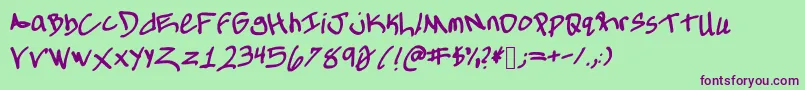 Allthingstone Font – Purple Fonts on Green Background