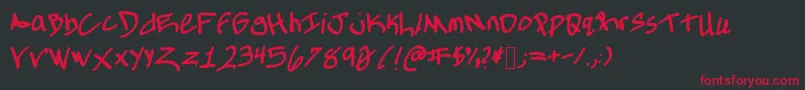 フォントAllthingstone – 黒い背景に赤い文字
