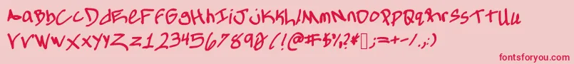 Allthingstone Font – Red Fonts on Pink Background