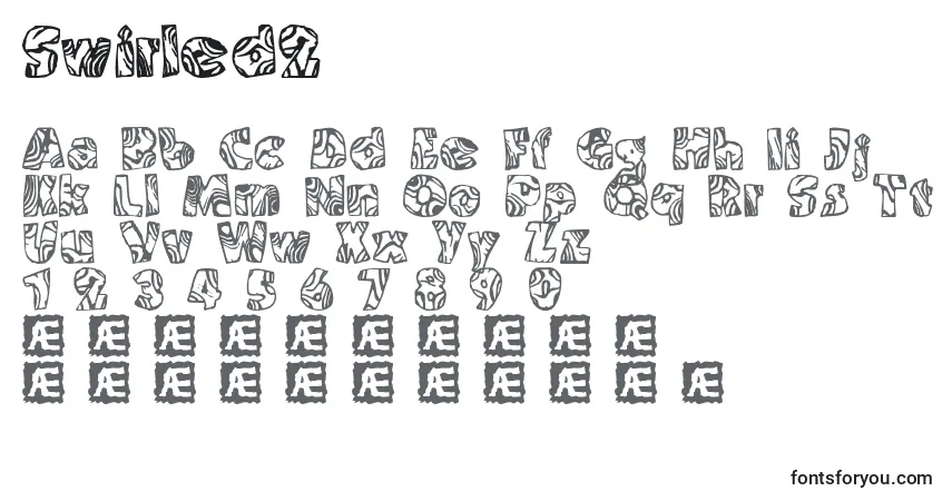 A fonte Swirled2 – alfabeto, números, caracteres especiais