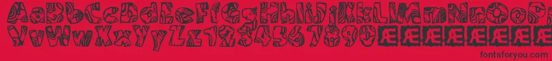 Swirled2-Schriftart – Schwarze Schriften auf rotem Hintergrund