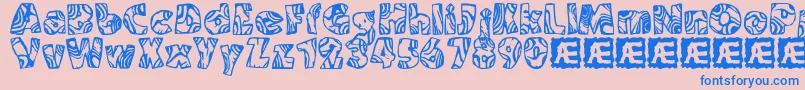 Swirled2 Font – Blue Fonts on Pink Background