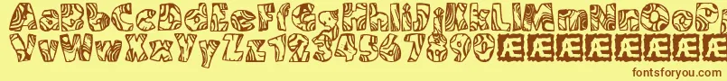 Swirled2 Font – Brown Fonts on Yellow Background