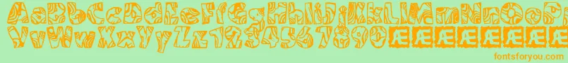 Swirled2 Font – Orange Fonts on Green Background