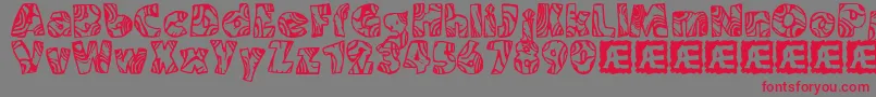 フォントSwirled2 – 赤い文字の灰色の背景