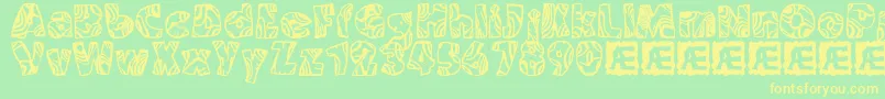 Swirled2 Font – Yellow Fonts on Green Background