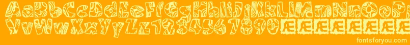 Swirled2 Font – Yellow Fonts on Orange Background