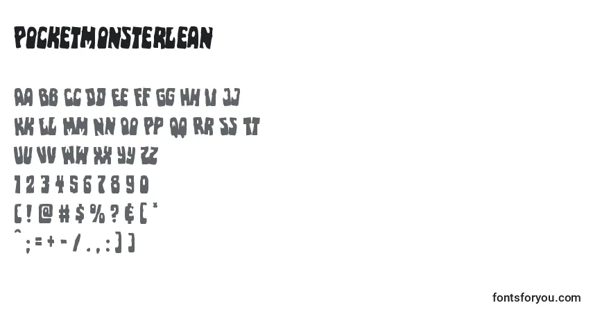 Czcionka Pocketmonsterlean – alfabet, cyfry, specjalne znaki