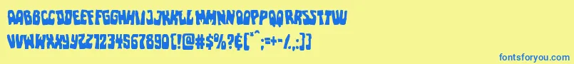 Pocketmonsterlean Font – Blue Fonts on Yellow Background