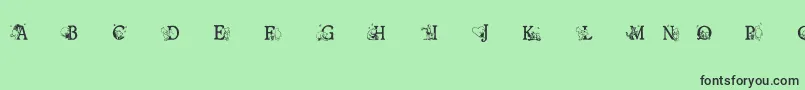 フォントOhbotherfont – 緑の背景に黒い文字