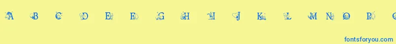 Шрифт Ohbotherfont – синие шрифты на жёлтом фоне