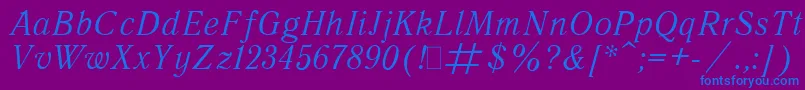 QuantAntiquaItalic.001.001 Font – Blue Fonts on Purple Background