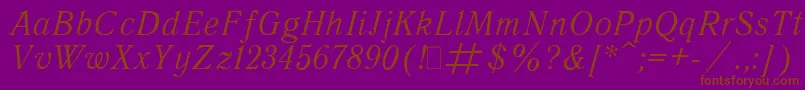 QuantAntiquaItalic.001.001 Font – Brown Fonts on Purple Background