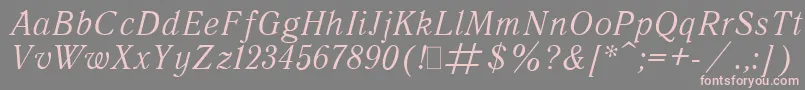 フォントQuantAntiquaItalic.001.001 – 灰色の背景にピンクのフォント