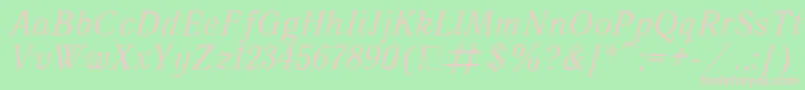 QuantAntiquaItalic.001.001 Font – Pink Fonts on Green Background