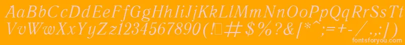 フォントQuantAntiquaItalic.001.001 – オレンジの背景にピンクのフォント
