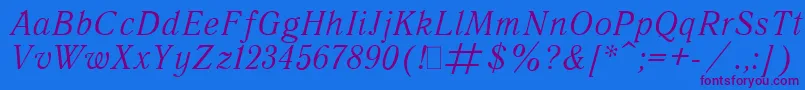 Police QuantAntiquaItalic.001.001 – polices violettes sur fond bleu