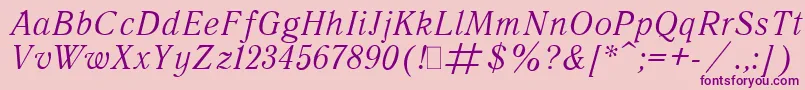 QuantAntiquaItalic.001.001 Font – Purple Fonts on Pink Background