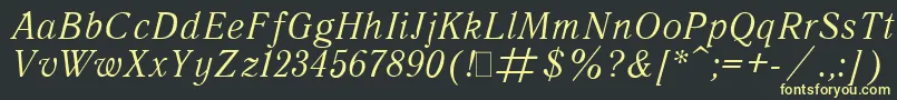 QuantAntiquaItalic.001.001 Font – Yellow Fonts on Black Background