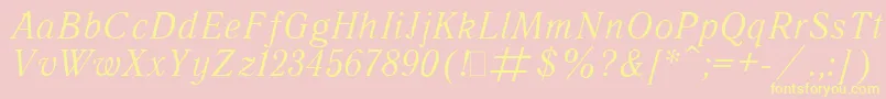 QuantAntiquaItalic.001.001 Font – Yellow Fonts on Pink Background