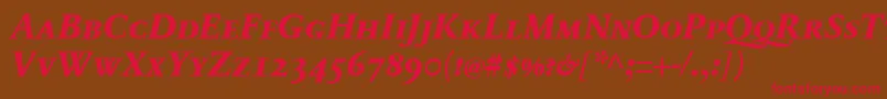 SabonnextLtExtraboldItalicSmallCaps Font – Red Fonts on Brown Background