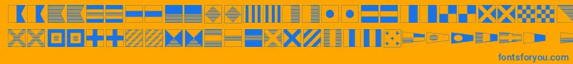 Mari01 Font – Blue Fonts on Orange Background