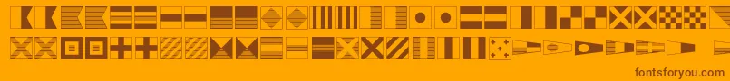 Mari01 Font – Brown Fonts on Orange Background