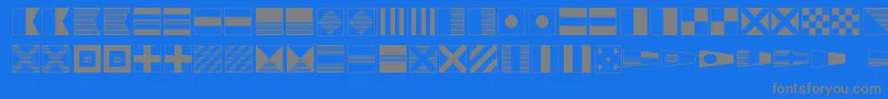 Mari01 Font – Gray Fonts on Blue Background