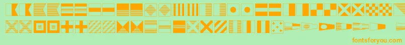 Mari01 Font – Orange Fonts on Green Background