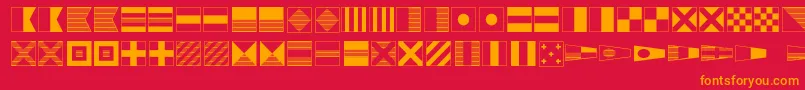 Mari01 Font – Orange Fonts on Red Background