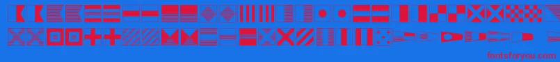 Mari01 Font – Red Fonts on Blue Background