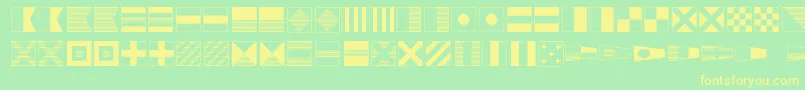 Mari01 Font – Yellow Fonts on Green Background