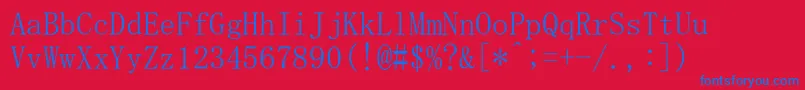 MsMincho Font – Blue Fonts on Red Background