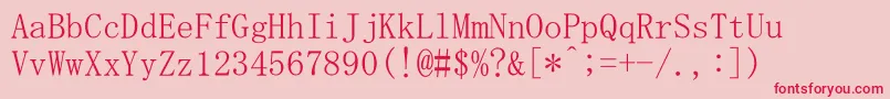 MsMincho Font – Red Fonts on Pink Background