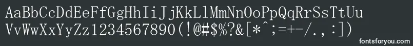 フォントMsMincho – 黒い背景に白い文字