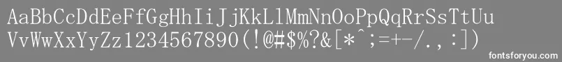 フォントMsMincho – 灰色の背景に白い文字