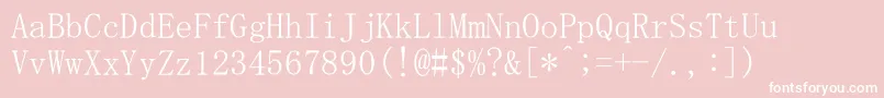 MsMincho-Schriftart – Weiße Schriften auf rosa Hintergrund