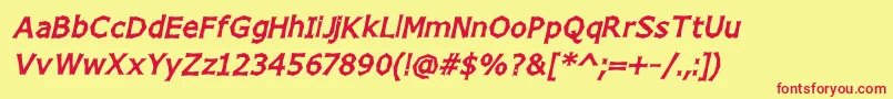 Chizzo Font – Red Fonts on Yellow Background