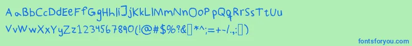 PaddisHandwritten Font – Blue Fonts on Green Background