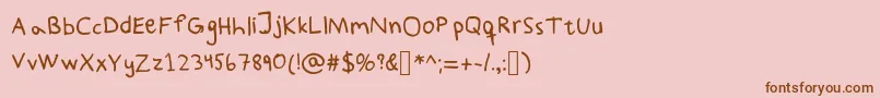 PaddisHandwritten Font – Brown Fonts on Pink Background