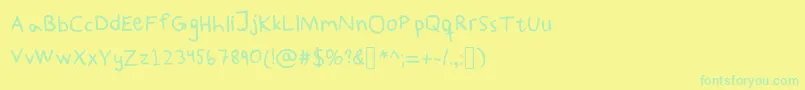 PaddisHandwritten Font – Green Fonts on Yellow Background