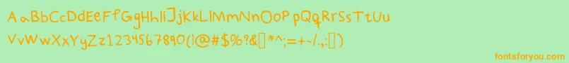 PaddisHandwritten Font – Orange Fonts on Green Background